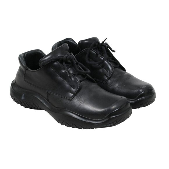 Prada AW99 Vtg Chunky Derby US8.5 UK7.5 Black Leather Square Toe Platform Sole - Picture 1 of 8